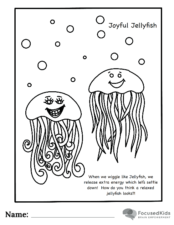 FocusedKids Coloring Page Download: Jellyfish